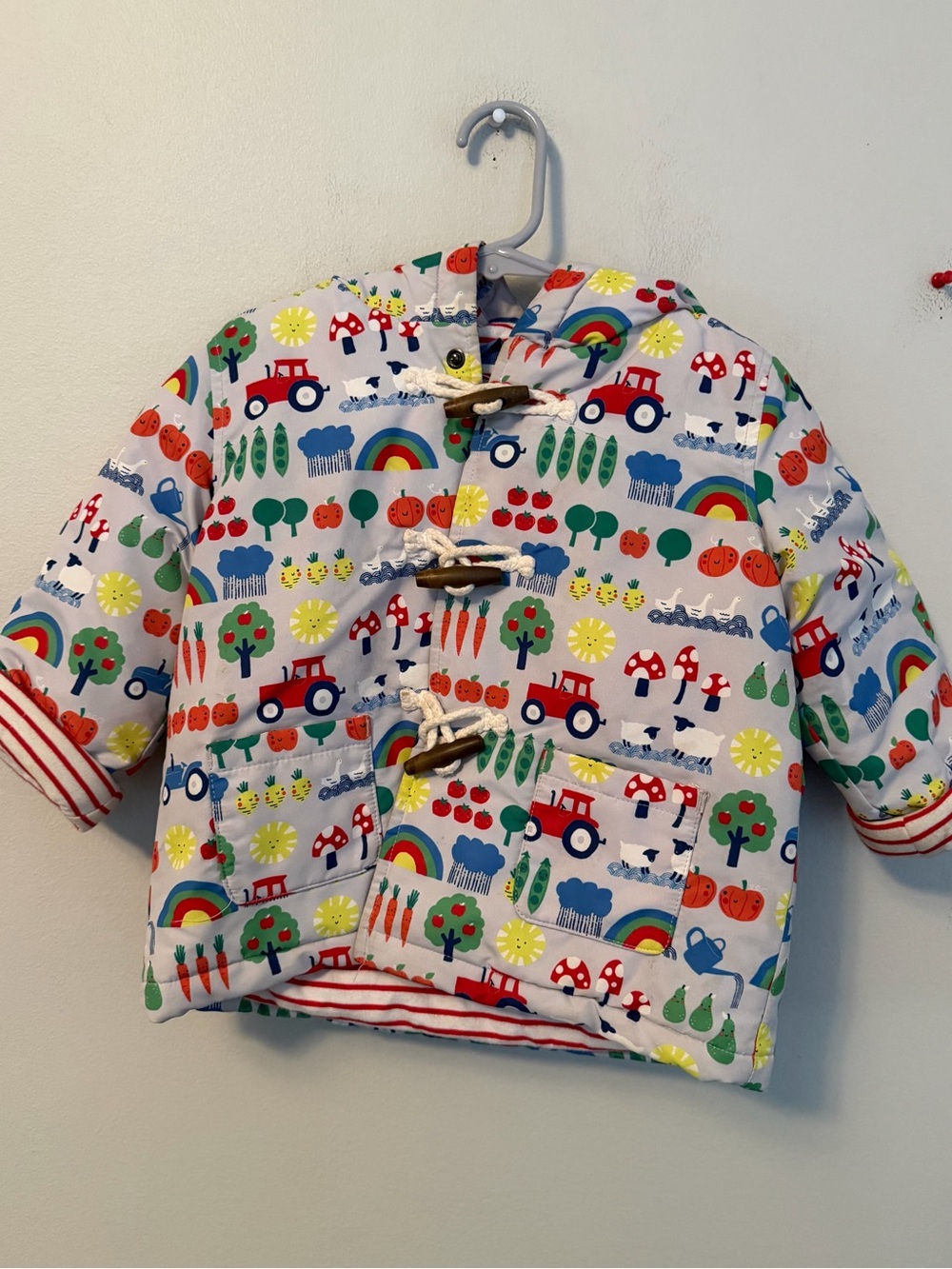 Baby Boden Colorful Farm Print Jacket